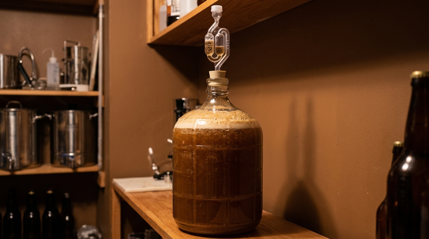 Fermenter in a homebrewing space